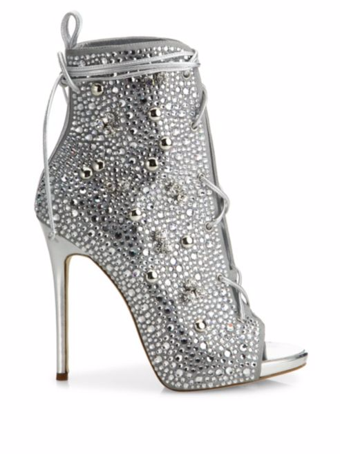 Giuseppe Zanotti – JLo 110 Crystal-Embellished Suede Lace-Up Booties ...